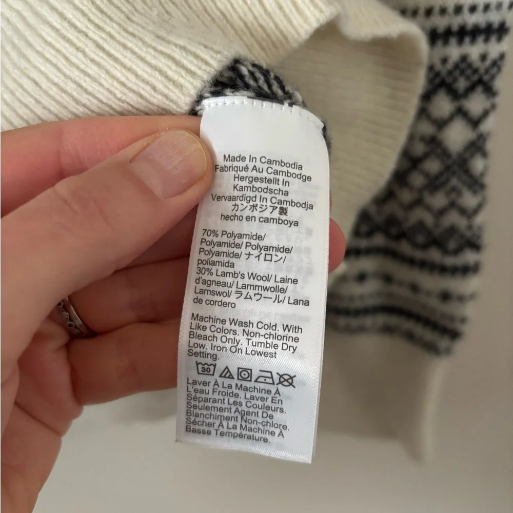 J. Crew Factory Men’s XXL Fair Isle Lambswool Blend Oversized Sweater